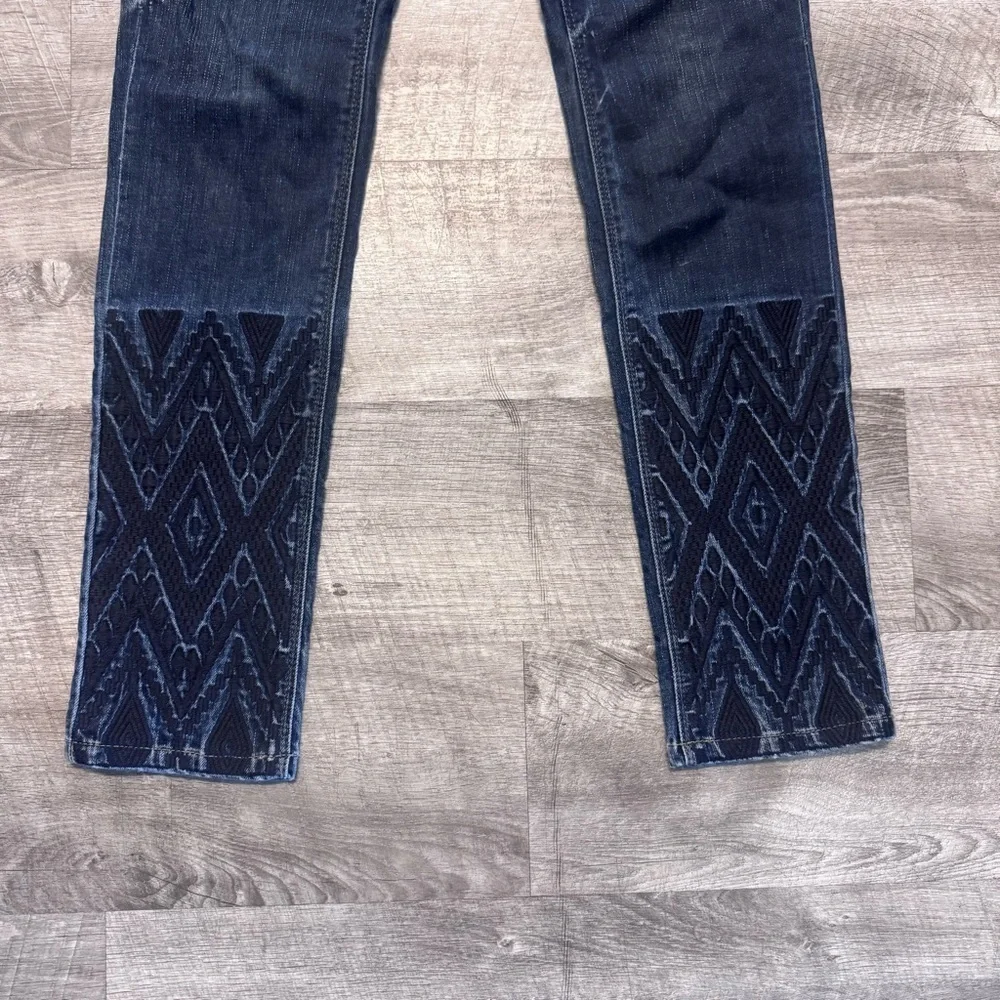 Free People Artisan de Luxe Dreamer Embroidered Skinny Jean Womens Sz. 25